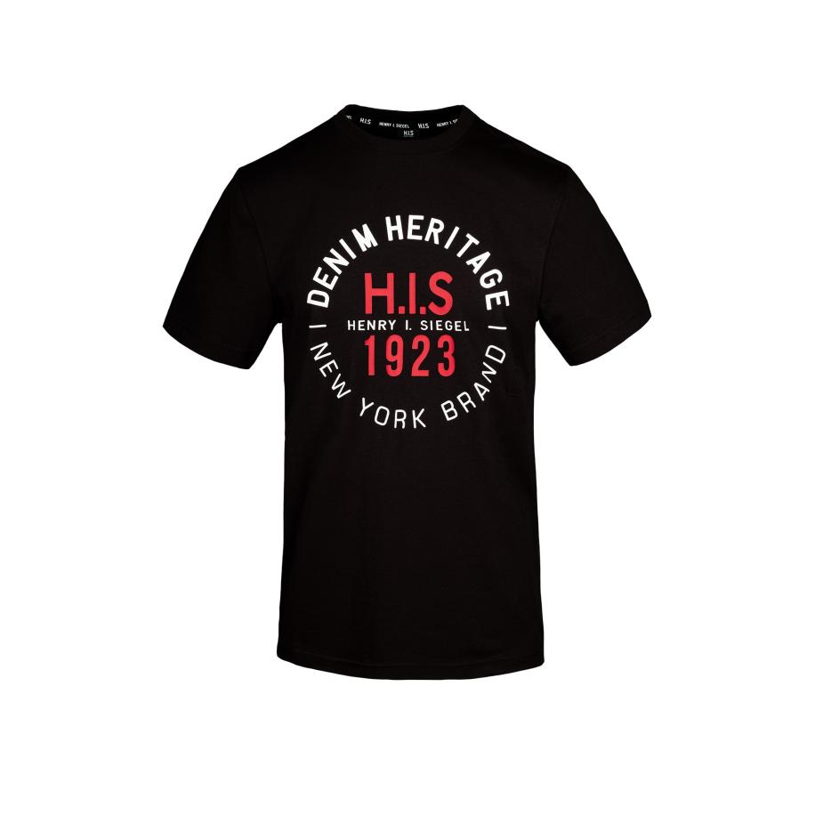 H.I.S H.I.S Shirt Denim Heritage Big Logo zwart -