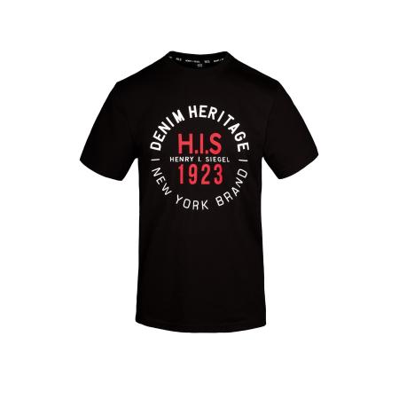 H.I.S H.I.S Shirt Denim Heritage Big Logo zwart