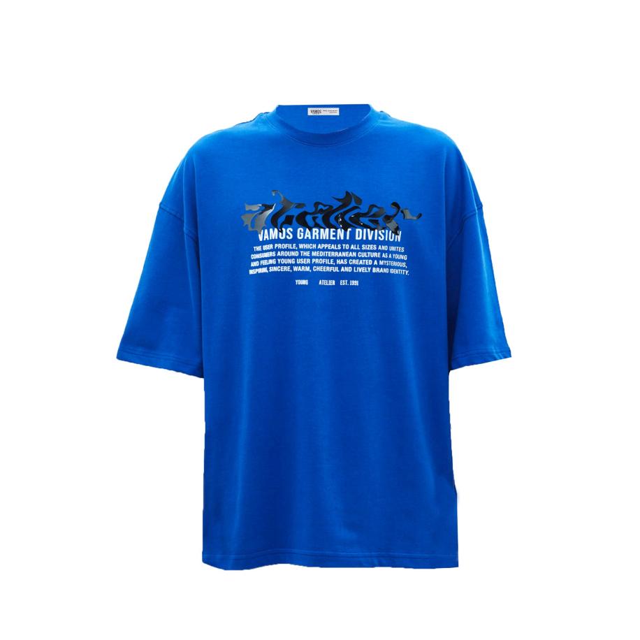 VAMOS CLO Shirt royal blue/koningsblauw / zwart / wit Blauw