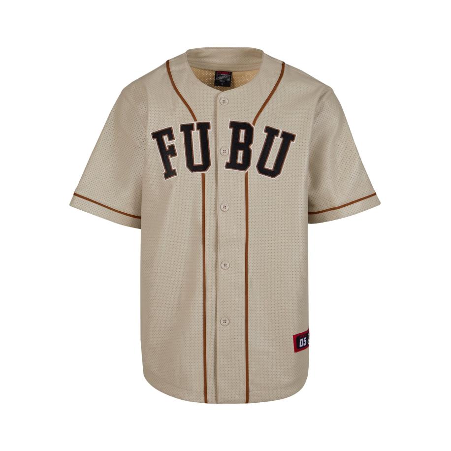 Fubu FUBU Shirt beige / bruin / zwart / wit -