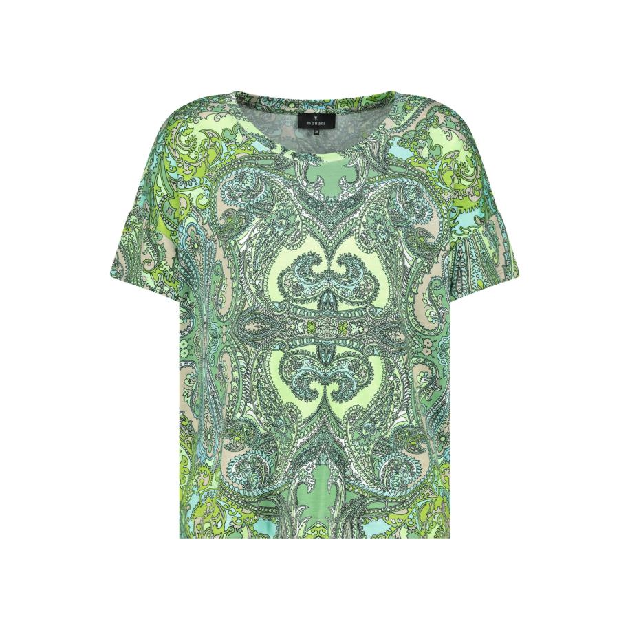 Monari monari Shirt aqua / kiwi / donkergroen / wit -