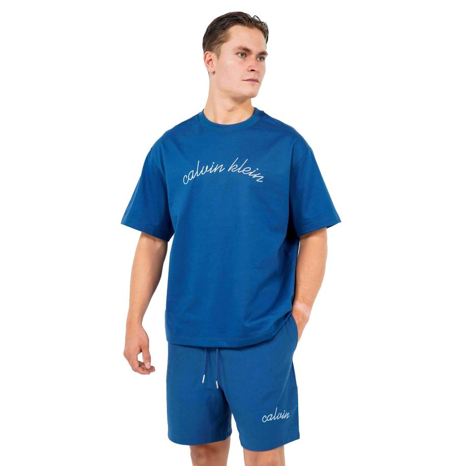 Calvin Klein Center Chain T-Shirt Blauw