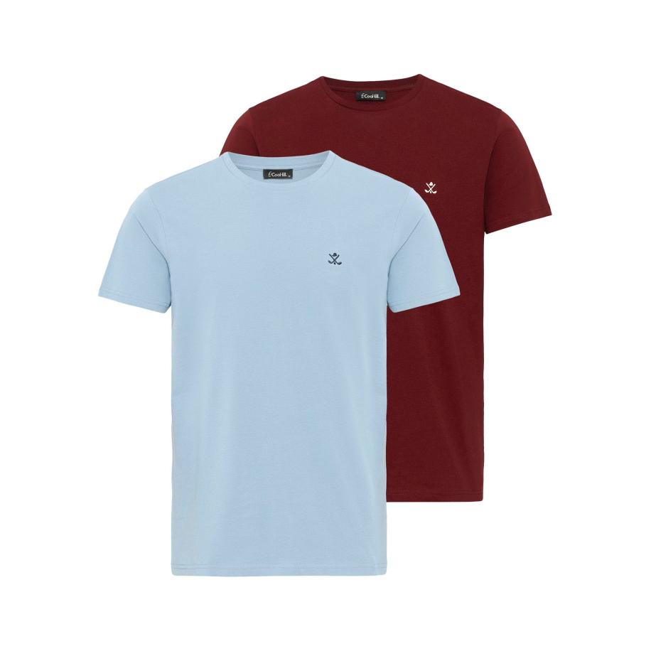 Cool Hill Cool Hill Shirt lichtblauw / bordeaux -