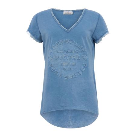 zwillingsherz Zwillingsherz Shirt Positive Mind blauw denim