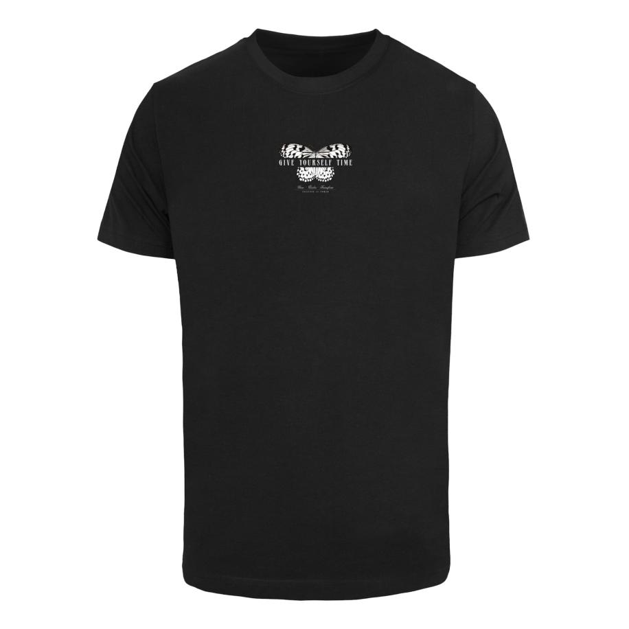 mister tee Mister Tee Shirt Give Yourself Time sering / abrikoos / zwart / wit -
