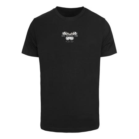 Mister Tee Shirt Give Yourself Time sering / abrikoos / zwart / wit