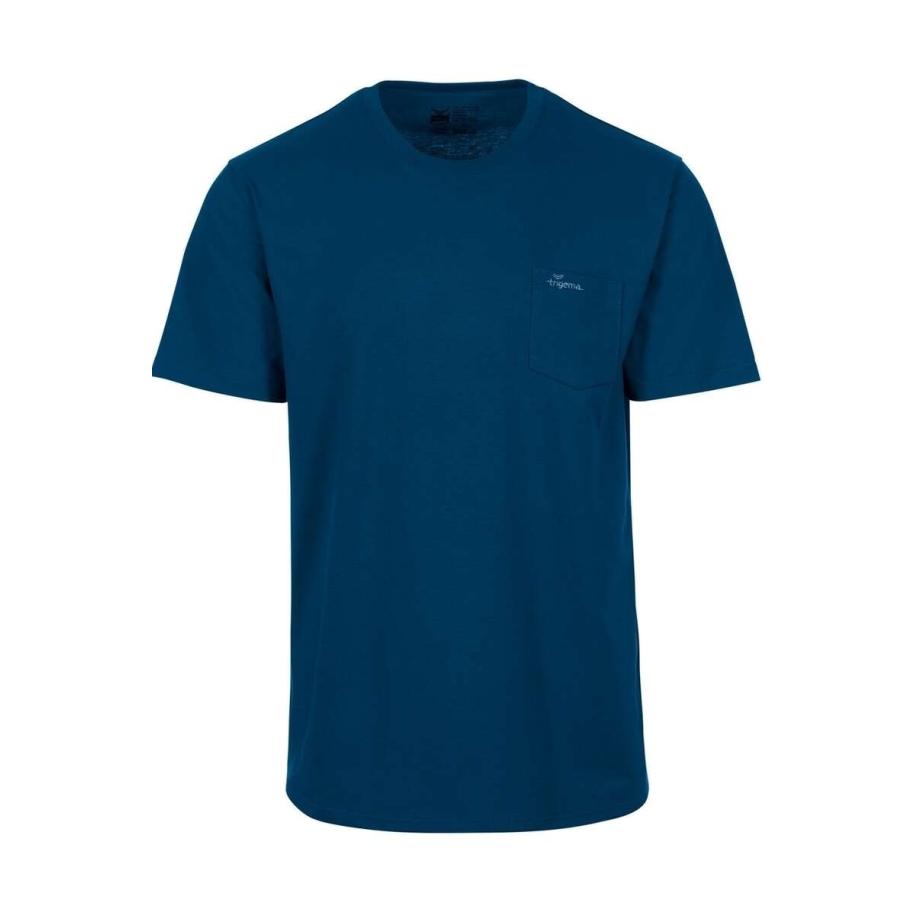 TRIGEMA T-Shirt ronde hals saffier, Effen Blauw