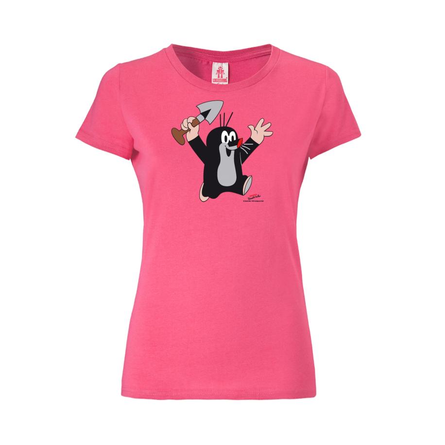 LOGOSHIRT Shirt Der kleine Maulwurf grijs / pink / zwart Roze