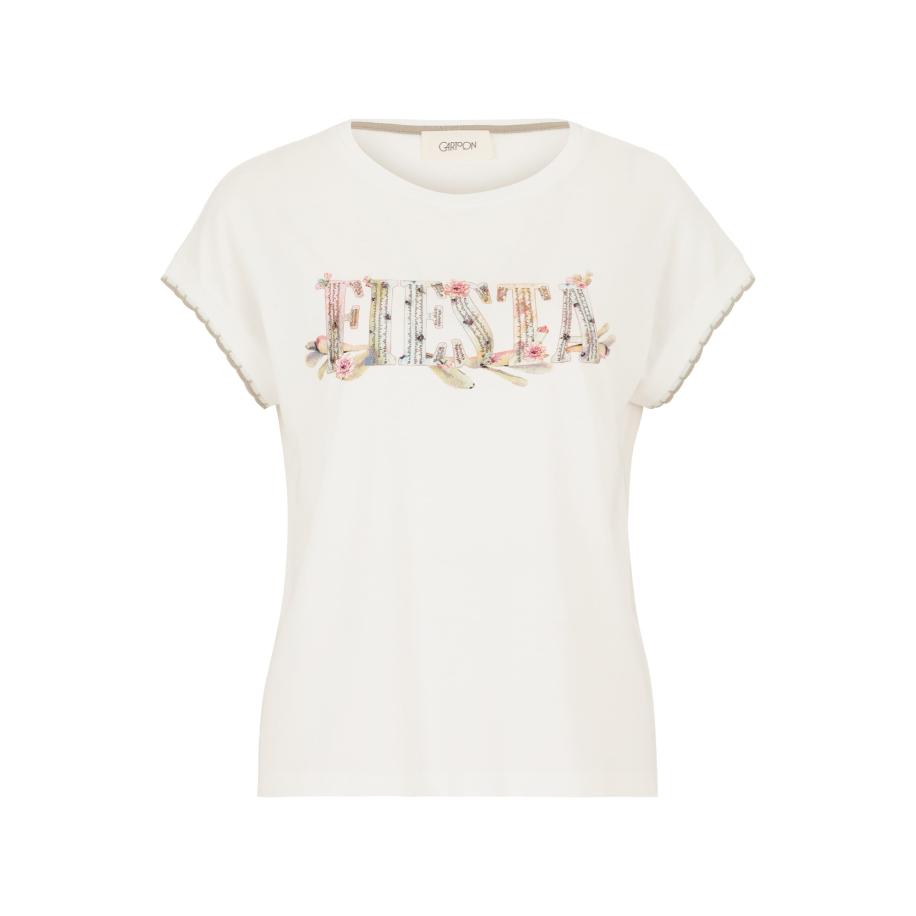 Cartoon Shirt crème / pastelgroen / rosa Wit