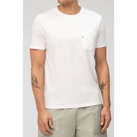 OLYMP Casual T-Shirt ronde hals ecru, Effen