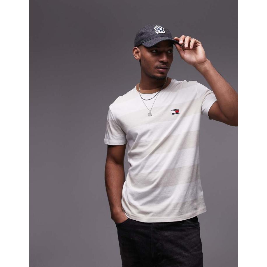 Tommy Jeans - Gestreept T-shirt in gebroken wit Wit