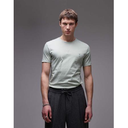 AllSaints - Tonic - T-shirt met ronde hals en korte mouwen in groen-Zwart