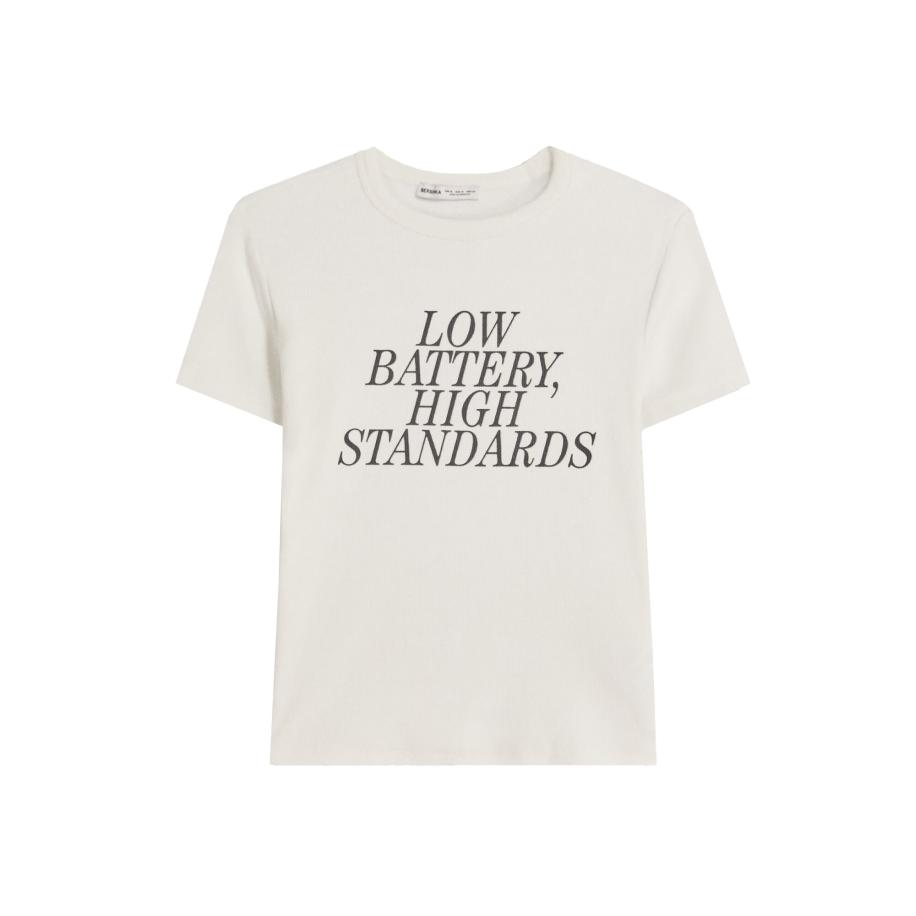 Bershka Bershka Shirt crème / zwart -