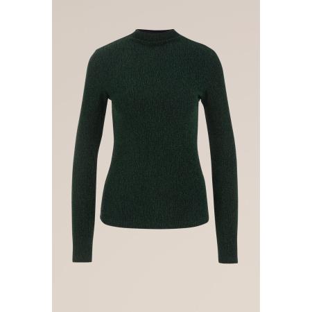 WE Fashion Dames T-shirt met glittergaren - Groen - Maat: M