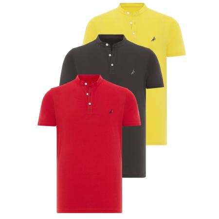 Moxx Paris Moxx Paris Shirt geel / donkergrijs / knalrood