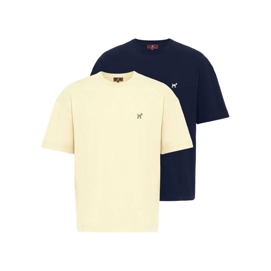 Williot Williot Shirt donkerblauw / geel gemêleerd -