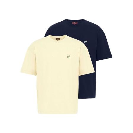 Williot Williot Shirt donkerblauw / geel gemêleerd