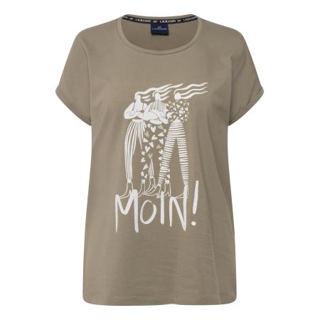 LAURASØN LAURASØN Shirt olijfgroen / wit