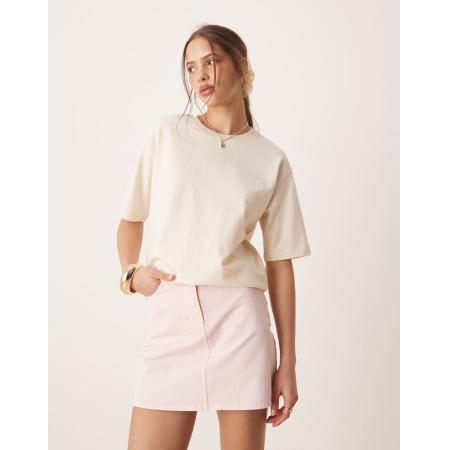 AWARE Recht ongeverfd T-shirt in crème-Wit