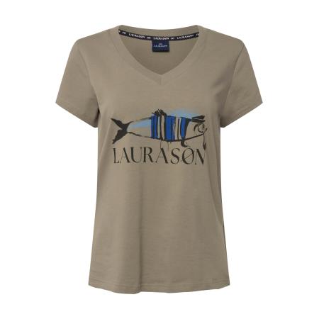 LAURASØN LAURASØN Shirt donkerbeige / blauw / lichtblauw / zwart