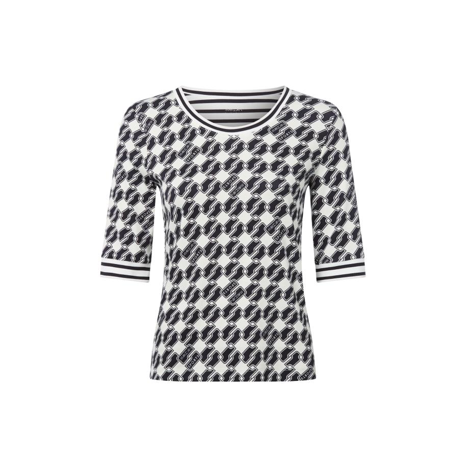 Marc Cain Marc Cain Shirt ecru / zwart -
