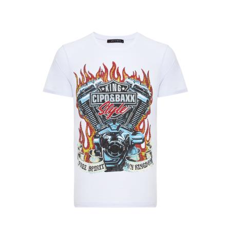 Cipo & Baxx CIPO & BAXX Shirt blauw / rood / zwart / wit