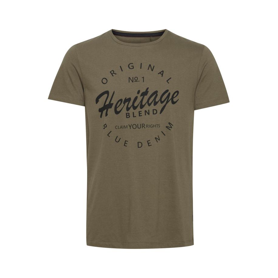 Blend BLEND Shirt Abraham olijfgroen / zwart -