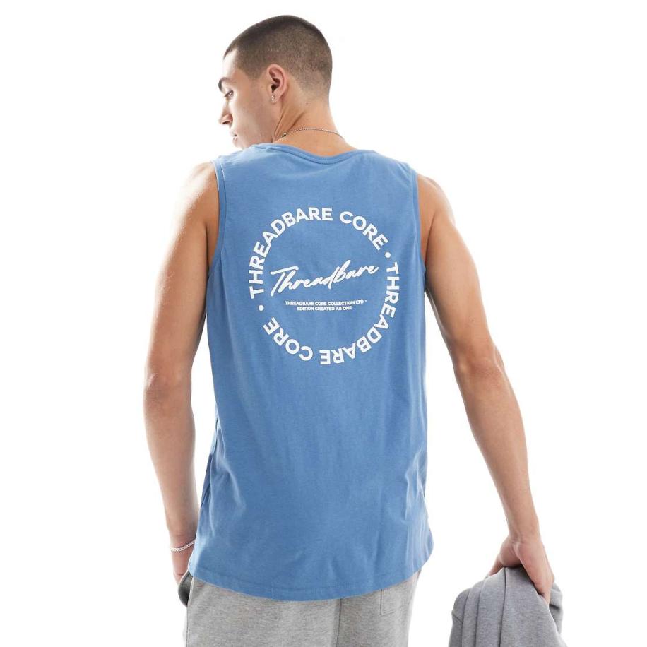 Threadbare - Hemd met logoprint in blauw Blauw