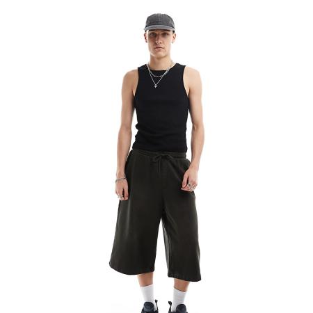 COLLUSION - Geribbeld hemdje in zwart-Wit