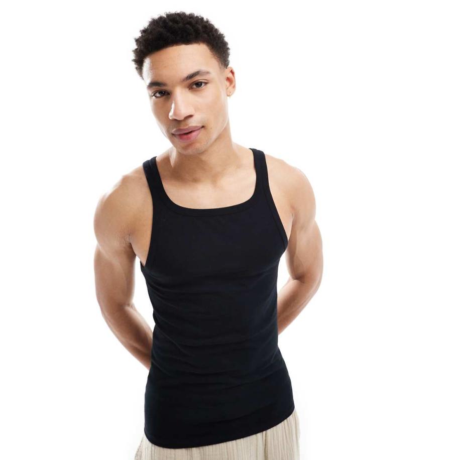 ASOS Design - Aansluitend hemd in zwart Zwart