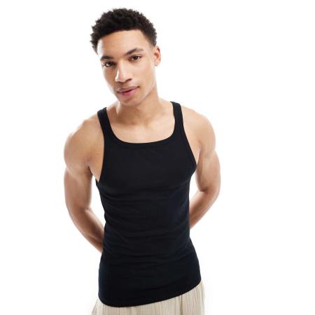 ASOS Design - Aansluitend hemd in zwart