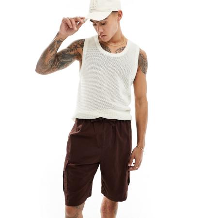 Cotton On - Opengebreid hemd in gebroken wit