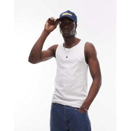 Topman - Geribbeld hemd in wit