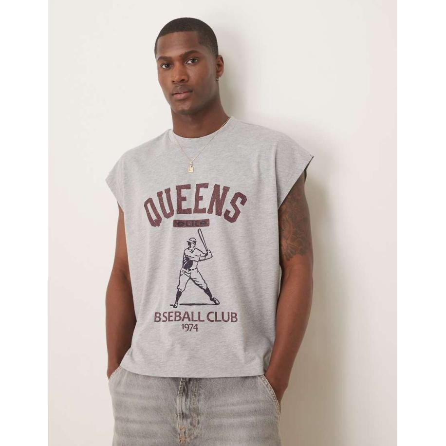 ASOS DESIGN - Oversized hemd van 240g zware stof in grijs Grijs