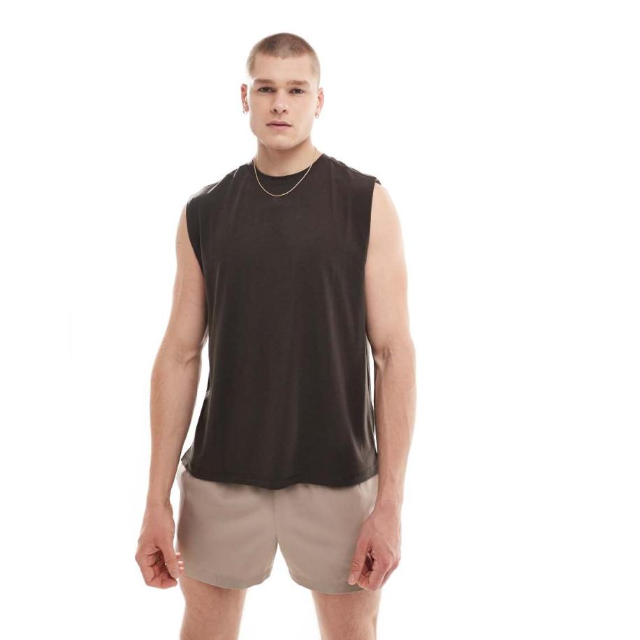 4505 - Icon - Sneldrogend performance pump trainingshemd van jersey in donkerbruin Bruin