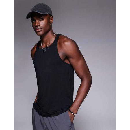 4505 - Sneldrogend slim-fit sporthemdje met vierkante hals in zwart