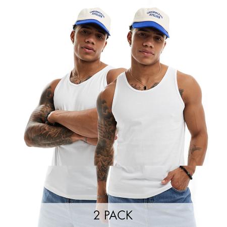 Jack & Jones - Set van 2 hemdjes in wit