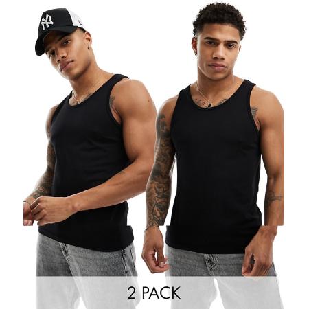 Jack & Jones - Set van 2 hemdjes in zwart