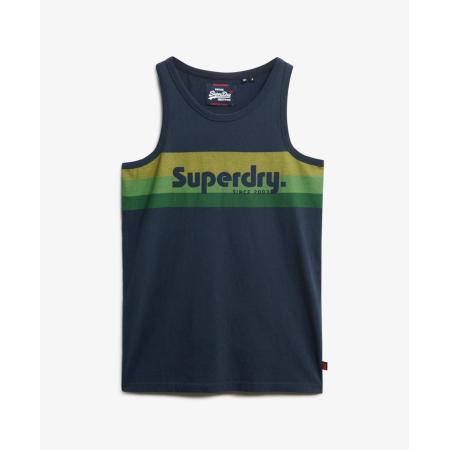 Superdry Shirt donkerblauw / geel / groen