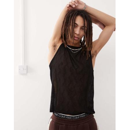 COLLUSION - Gebreide tanktop in zwart