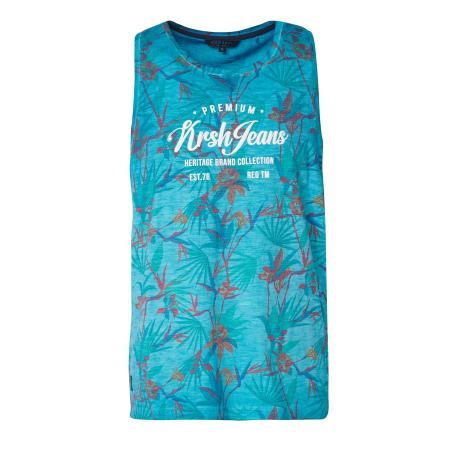 KOROSHI KOROSHI Shirt olijfgroen / petrol / wit