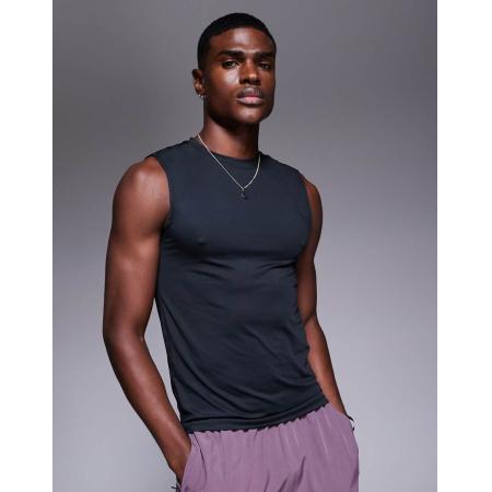 4505 - Icon - Sneldrogende muscle fit trainingstanktop in zwart