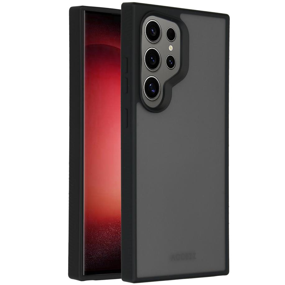 Accezz Rugged Frosted Backcover voor de Samsung Galaxy S24 Ultra - Zwart Zwart