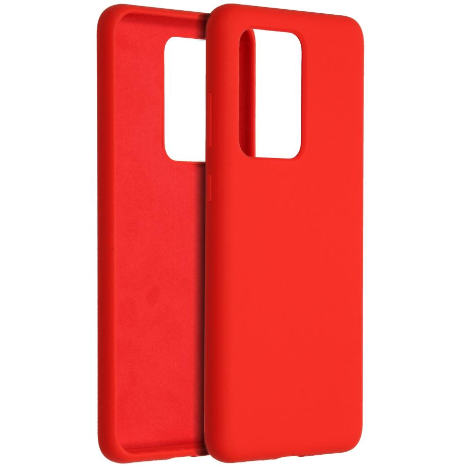 Accezz Liquid Silicone Backcover voor de Samsung Galaxy S20 Ultra - Rood Rood