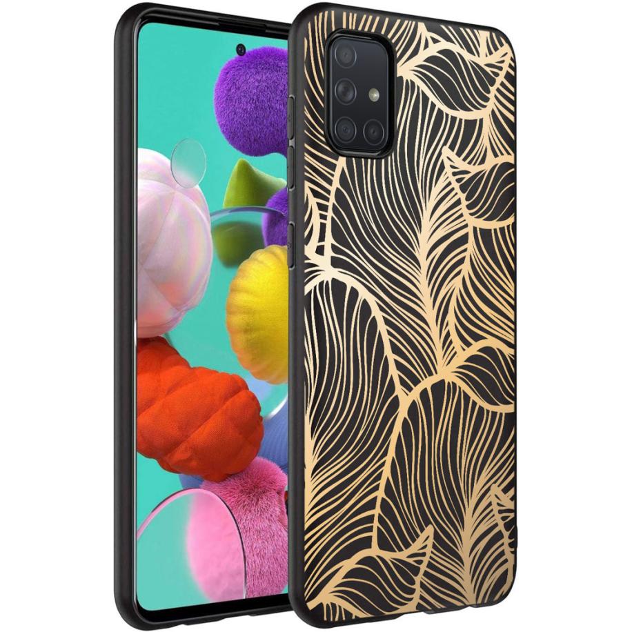 imoshion Design hoesje voor de Samsung Galaxy A71 - Golden Leaves Goud
