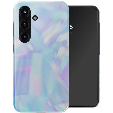 Selencia Vivid Backcover voor de Samsung Galaxy S25 - Holographic Blue Dream