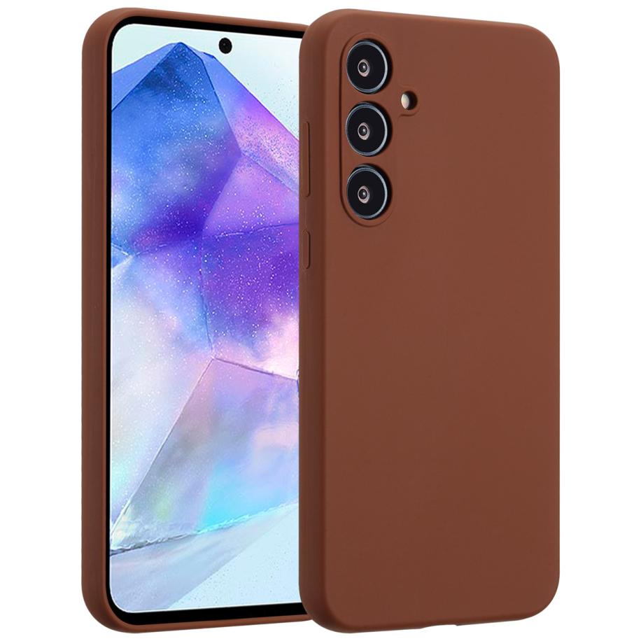 Accezz Liquid Silicone Backcover voor de Samsung Galaxy A55 - New Tea Brown Bruin