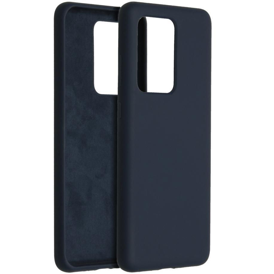 Accezz Liquid Silicone Backcover voor de Samsung Galaxy S20 Ultra - Donkerblauw Blauw