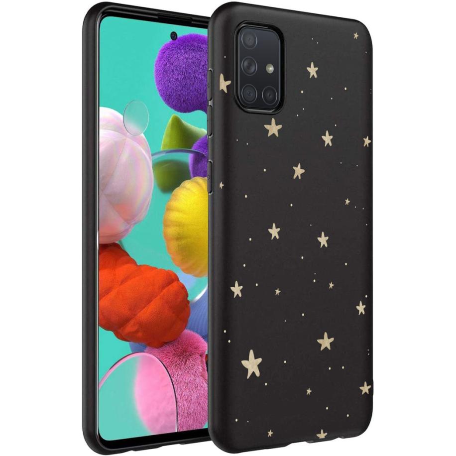 imoshion Design hoesje voor de Samsung Galaxy A71 - Stars Gold Zwart
