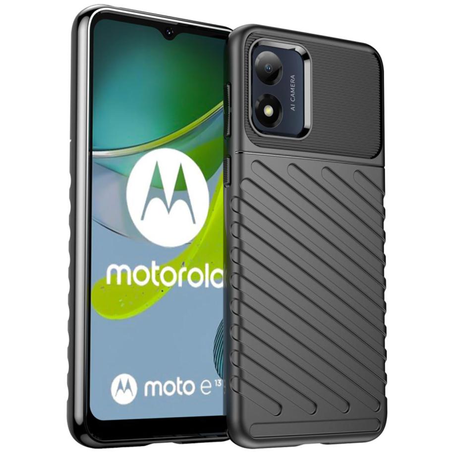 imoshion Thunder Backcover voor de Motorola Moto E13 - Zwart Zwart